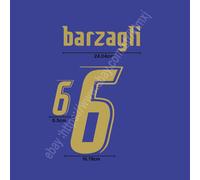 Set Nome Casa Italia 2006 - Barzagli #6 Patch Trasferimento Calore Stile Camp...