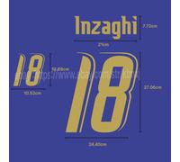 Set Nome Casa Italia 2006 - Patch Trasferimento Calore Inzaghi #18 Stile Camp...