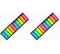 Set Note Autoadesive, 200 Pcs Segnapagina, Segnapagina Colorati Linguette Adesive, Etichette Scrivibile Portabile, per Memo, Segnalibri, I'Apprendimento e la Marcatur (Confezione da 2)
