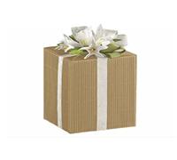 SET Nr.10 SCATOLA per BOMBONIERE o REGALI Cm.10x10x10 h Modello ONDA AVANA ad ASTUCCIO PIEGHEVOLE SUPERS/5