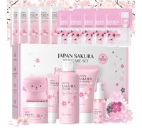 Set nutriente Sakura per la cura della pelle, set per la cura del viso, 18 pezzi, set regalo idratante e idratante per ragazze adolescenti