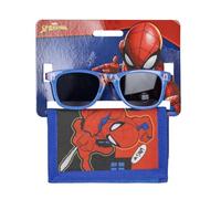 Set occhiali da sole e portafoglio di Spiderman - colore blu e rosso - protezione UV 400 e filtro categoria 3 - portafoglio con vari scomparti - prodotto originale progettato in Spagna, multicolore