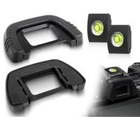 Set oculare Lhbwhiz, mirino oculare, impedisce l'appannamento dell'oculare, 2 maschere per gli occhi + 2 livelli, compatibile con Ni-kon D90/D600/d300s/D750/D7000/D80DK-21 (nero)
