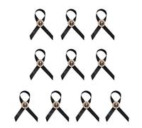 Set of 10pcs Classical Ribbon Brooch Chest Attachment Elegant Wardrobe Staple Memorial Service Funeral Lapel Pin Elegant Ribbon Pin