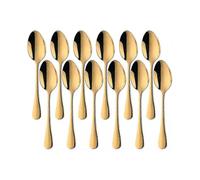 Set Of 12 Stainless Steel Soup Spoons - Large Size Dessert Spoons - 20cm - Matte
