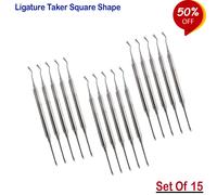 Set Of 15 - Dentale Ortodonzia Strumenti Manuali Ligature Taker Square Shape New