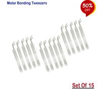 Set Of 15 Ortodonzia Strumenti Molar Bonding Fixation / Pinzette per Attacchi CE