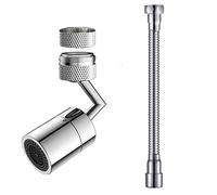 Set of 2, 1 Pcs Aeratore Rubinetto Lavello, Filtro Rubinetto Antispruzzo Testina Spruzzatore Girevole a 720° Schiuma Anti-schizzi, 1 Pcs 30cm Prolunga del Rubinetto a Spruzzo