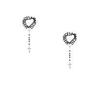 Set of 2 Collana Di Perline Croce Decorazione Della Stanza Spirituale