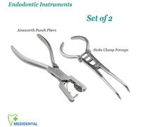 Set Of 2 Endodonzia Strumenti Pinze per diga Ainsworth Plier Stoke Clamp Forceps