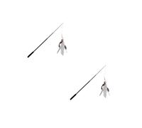 Set of 2 Gatto Interattivo Giocattolo Canna Da Pesca Kitten Prende Il