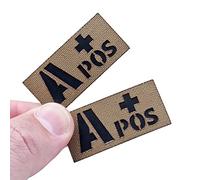 Set of 2 Mini APOS Blood Type Patches Tan Coyote Brown Tactical Lasercut