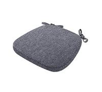 Set of 2 Non-Slip 40x40 cm Memory Foam Chair Cushions for Kitchen & Dining Vintage Style Washable Double Cover Thick Comfort for Restaurants & Country Homes - Dark Grey