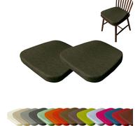 Set of 2 Non-Slip Chair Cushions 43x42x3 cm Washable Seat Pads with Ties for Indoor/Outdoor Use - Ideal for Chairs Stools Benches And Floors
