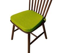 Set of 2 Non-Slip Horseshoe Chair Cushions Thick Linen Memory Foam Seat Pads with Ties for Home Kitchen Dining Room - Grass Green Color