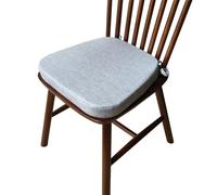 Set of 2 Non-Slip Horseshoe Chair Cushions with Ties Thick Linen Memory Foam Seat Pads for Home Kitchen & Dining Room - Sky Blue Color