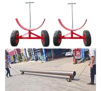 Set of 2 Pipe Mover Dolly - Heavy-Duty Transporter for Steel Pipes, Pipe Mover Transporter Truck with Solid Tires, Iron Pipes Movers Cart with Wheels, for Construction and Industrial Use