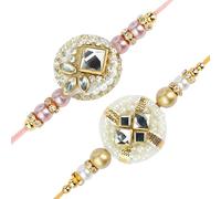 Set of 2 Rakhi for Brother Rakhi Thread Bracelets for Bhai Bhabhi Bhaiya veera Raksha Bandhan Rakhi Set Dora with Rakhi Card gift Pack for Brother Sister Indian Traditional Raksha Bandhan Festival