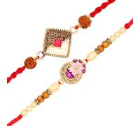 Set of 2 Rakhi for Brother Rakhi Thread for Bhai Bhabhi Bhaiya and Bhatiji veera Rakhi Raksha Bandhan Rakhi Set Dora Bracelet Kalwa with gift Pack for Brother Sister Indian Traditional