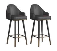 Set of 2 Swivel Bar Stools PU Leather Counter Height Barstools with Back for Home Bar or Kitchen Island Stylish Bar Chairs for Dining Room