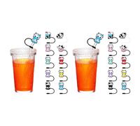 Set of 2 Tappo Di Paglia Coperture Della Punta Cannuccia in Silicone