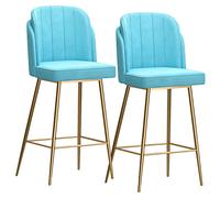 Set of 2 Velvet Counter Height Bar Stools with Back and Footrest Modern Black Gold Bar Chairs for Bar/Coffee Kitchen/Living Room