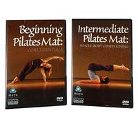 Set of 2 Yoga Training DVD - Beginning Pilates Mat: Core Essentials + Intermediate Pilates Mat: Whole Body Conditioning