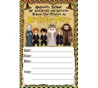 Set of 20 Magical Wizard Inspired Happy Birthday Invitation Cards & Envelopes - Lightweight (240g), Postcard Style Invites for the Perfect Party Pack
