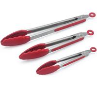 Set of 3-7, 9, 12 Inch Heavy Duty, Non-stick, Stainless Steel Kitchen Tongs for Barbeque, Cooking, Grilling Turner - A Serving and Feeding Set for Your Kitchen Collection by Decker Kitchenware