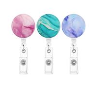 Set of 3 Badge Reel - Clear Window Retractable Holder for Quick Access ID, Work and School Use with Sturdy Clip, Nurses Teachers Students Volunteers Wallet Neck Waist, 4.33x6.3x0.71 inches