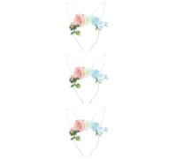 Set of 3 Cerchietto Coniglietta Fiori Accessorio Per Capelli Pasquale