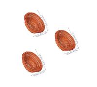 Set of 3 Cestino Del Pane Rattan Per Il Paniere Mercato Degli Agricoltori