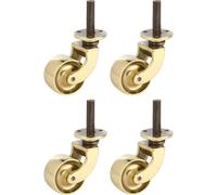 Set of 4 1 14 Inch Solid Brass Swivel Caster Heavy Duty Safe for All Floors Perfect Replacement for Floor Mat Polished Lacqu