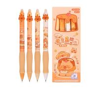 Set of 4 Capybara Retractable Erasable Ink Gel Pens, Cute Cartoon Animal Pencil, Writing Instruments for Women, Men, Girls, Boys, and Students, Capybara Pens for School, Home Use