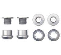 Set of 4 chainring bolts nuts for 1x 4 pcs raw silver 6mm