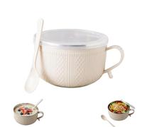 Set of 4 Large 25-Oz Mug Meals with Secure, Leak-Proof Lids, Perfect for Enjoying Hot Coffee, Hearty Soups, and Savory Stews, Ideal for Family and Friends (Beige)