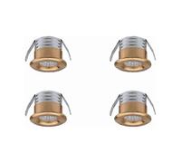 Set of 4 Mini LED Recessed Spots, 3W, Neutral Light, Gold Trim