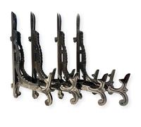 Set of 4 of Large 10 inch Metal Easel Antique Nickel Finish | Display stand