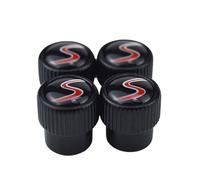 (Set of 4) S Metal Auto Tire Valve Stem Cap Cover with Resin S Emblem Covers Trim for Mini Cooper S Countryman S Clubman S JCW 36110429652