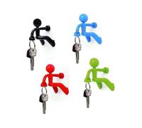 Set Of 4 Strong Magnetic Key Holder Hooks with Wall Climbing Man Design | Random