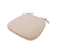 Set of 6 Beige Chair Cushions with Bow Washable Trapezoidal Memory Foam Seat Pads for Kitchen & Dining Room 40x40 cm Zippered Comfort Cushions for Home