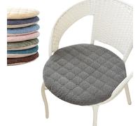Set of 6 Round Corduroy Seat Cushions 50 cm Non-Slip Chair Pads for Indoor/Outdoor Use Comfortable Zip Covers for Dining Room Kitchen Garden Decor