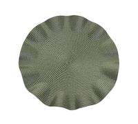 Set Of 6 Round Placemats With Weave Design Heat-resistant Table Mats Washable With Corrugated Edge Dining per Cucina Domestica Ristoranti e Hotel(Color4)