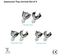 Set Of 6 Strumenti Ortodonzia Portaimpronte in Alluminio Metallic Rim-Lock Solid