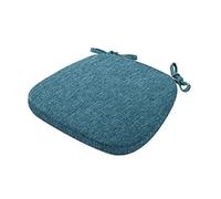 Set of 6 Washable Chair Cushions with Bow 40x40 cm Trapezoidal Memory Foam Seat Pads for Dining Room Kitchen Zip Closure Blue Color Comfortable And Stylish