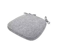 Set of 6 Washable Chair Cushions with Bow 40x40 cm Trapezoidal Memory Foam Seat Pads Light Grey Dining Room & Kitchen Chair Cushions with Zip