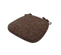 Set of 6 Washable Chair Cushions with Bow 40x40 cm Trapezoidal Memory Foam Seat Pads Zip Cover for Kitchen & Dining Room Chairs Coffee Color