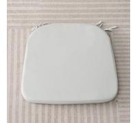 Set of 6 Washable Square Dining Room Chair Cushions 40x40 cm off White No Bands Ideal for Kitchen Country House Decor Comfortable XL Seat Pads.