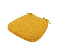 Set of 6 Yellow Chair Cushions with Bow 40x40 cm Washable Memory Foam Seat Pads Zippered Dining Room & Kitchen Chair Cushions Trapezoidal Design
