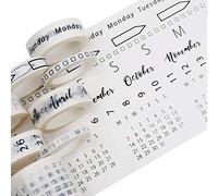 Set Of 8 Calendar Washi Tape Set Decorative Patterned Masking Tape For Arts Crafts Bullet Journal Planner (Color : Calendar (Set of 8))